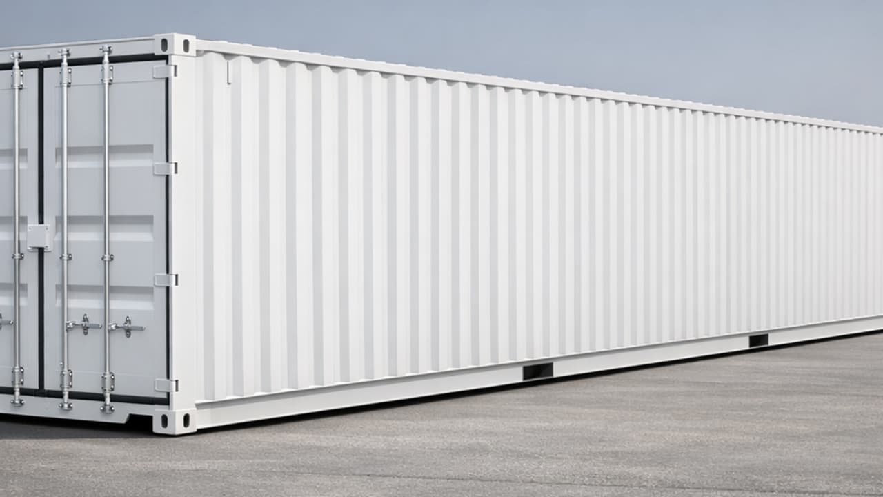 Zeecontainer 40 voet wit RAL 9016 dispensaire ONG