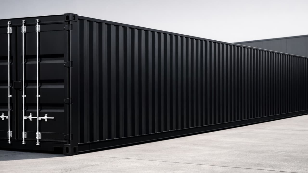 Zeecontainer 40 voet zwart RAL 9005 voor premium gastro restaurant