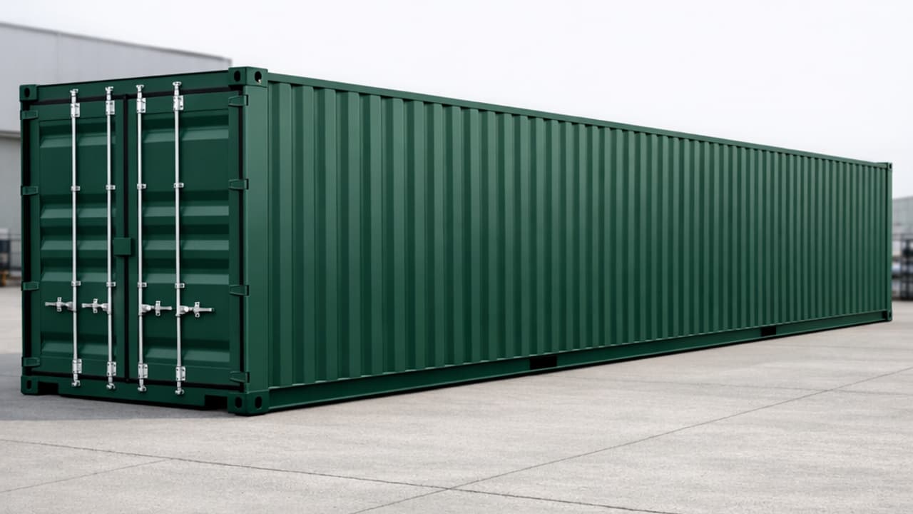 Groene zeecontainer 40 voet met RAL 6005 mousse in agrarische bedrijven