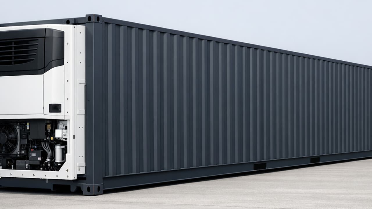 Grijze koelcontainer RAL 7016 anthraciet industriële koudkamer