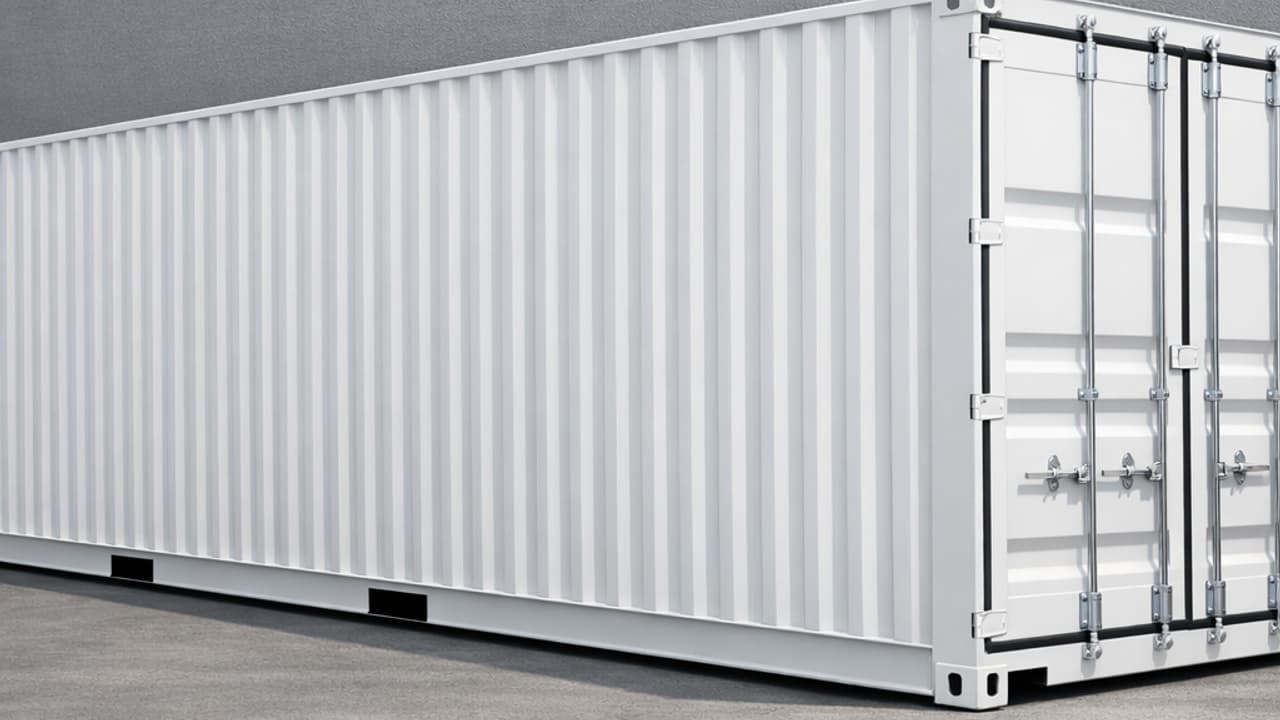 High cube container wit RAL 9016 farmaceutische witte ruimte