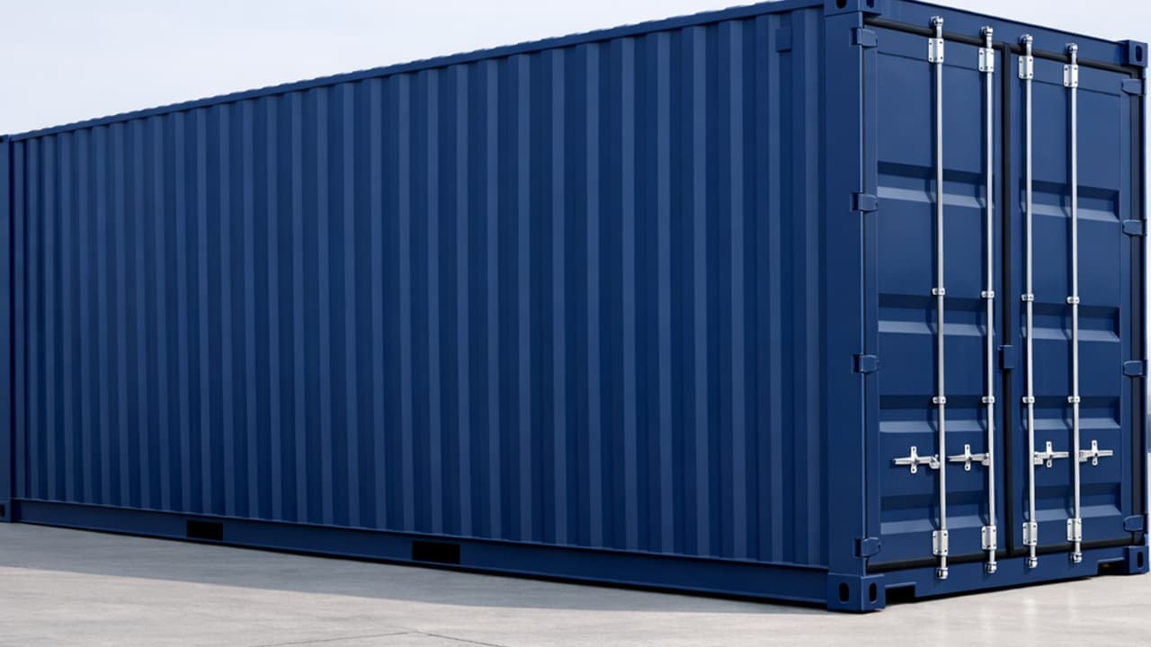 High cube container blauw RAL 5010 hoogte 2,90 m