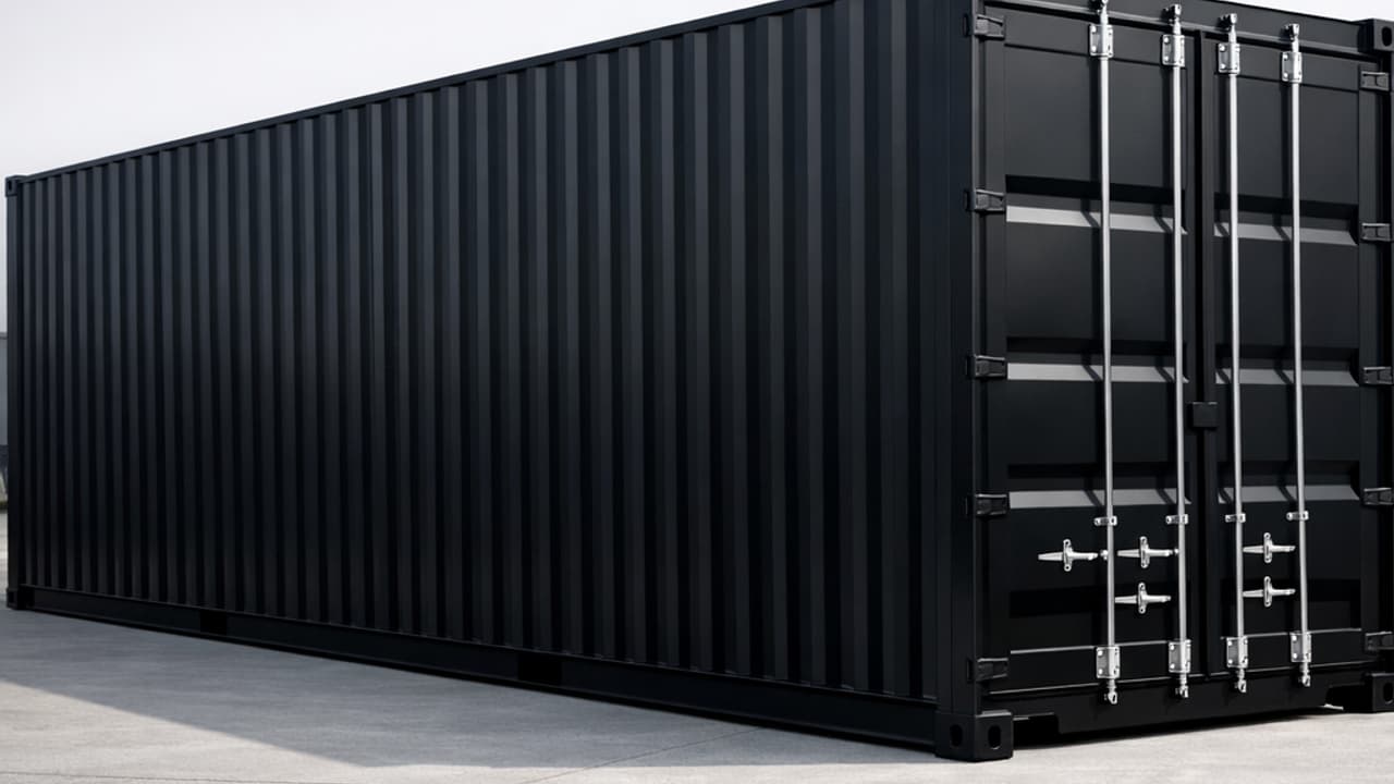 High cube container zwart RAL 9005 luxe pop-up winkel