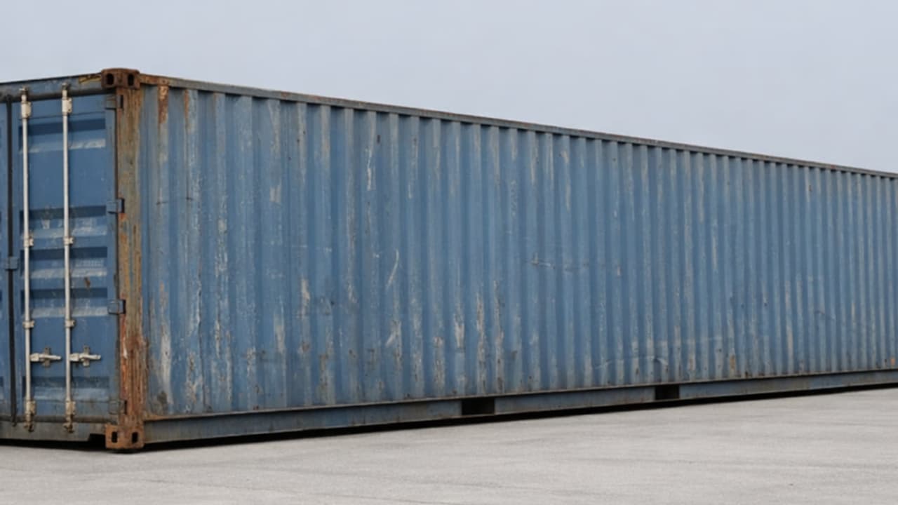 Tweedehands container 40 voet zijperspectief, staat klasse A
